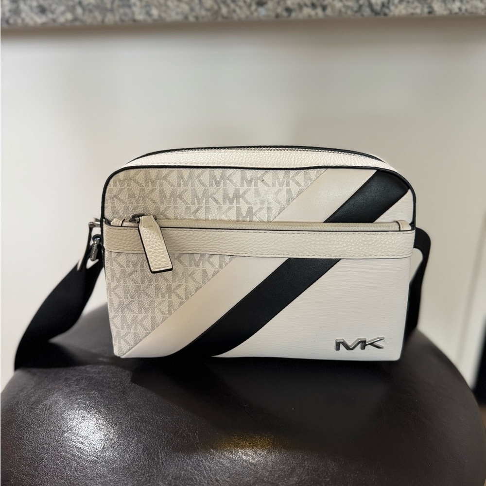 Michael Kors Black and Cream Men's Messenger Bag